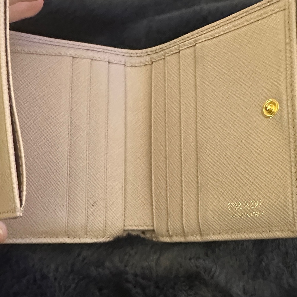 Prada Taupe Wallet with Gold Accents - Picture 3 of 10